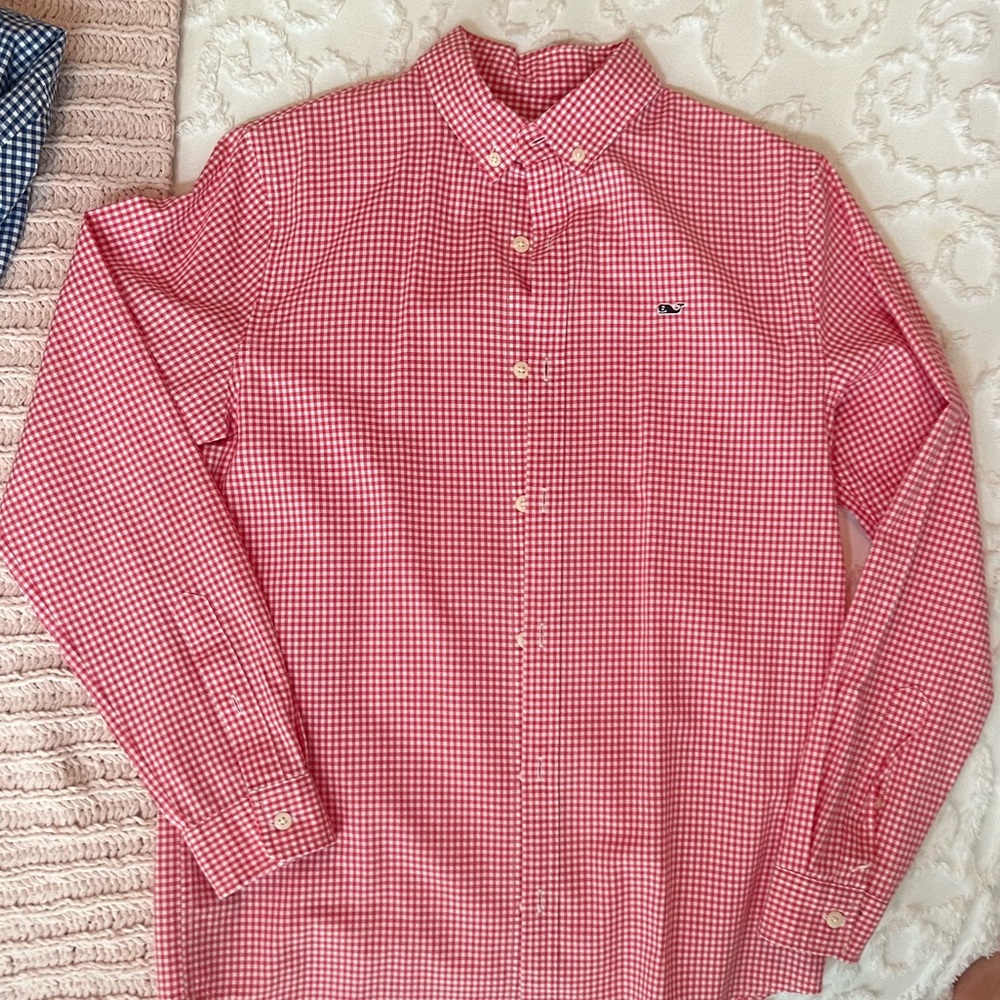 Vineyard Vines Boy's Long Sleeve Whale Button-Down Collared Shirt Youth Sz